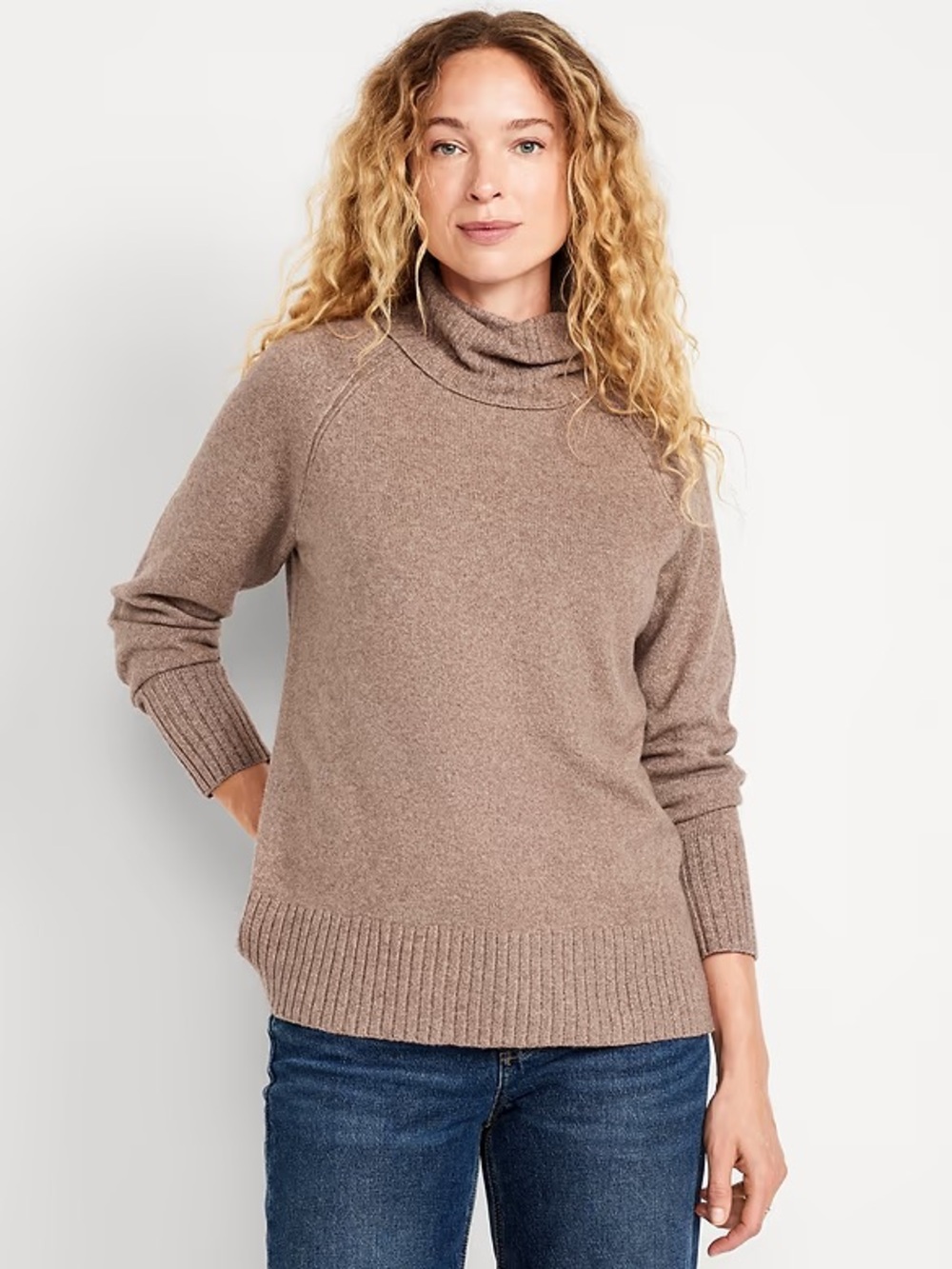 Old Navy Taupe Cowlneck Pullover Sweater